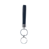 Sublimation blank Round Keyring with Leather Hand Chain - Black